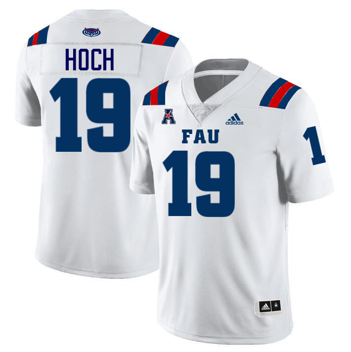 #19 Branden Hoch FAU Jersey,Florida Atlantic Owls Football Jersey,Uniforms,Gears-White